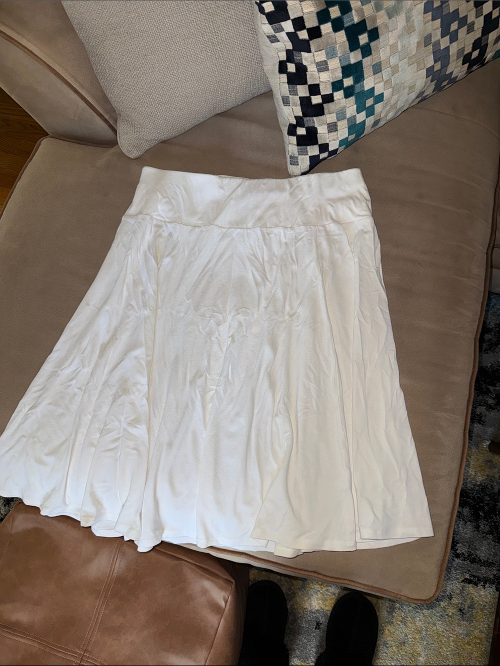 Talbots White Circle Skirt with Wide Waistband